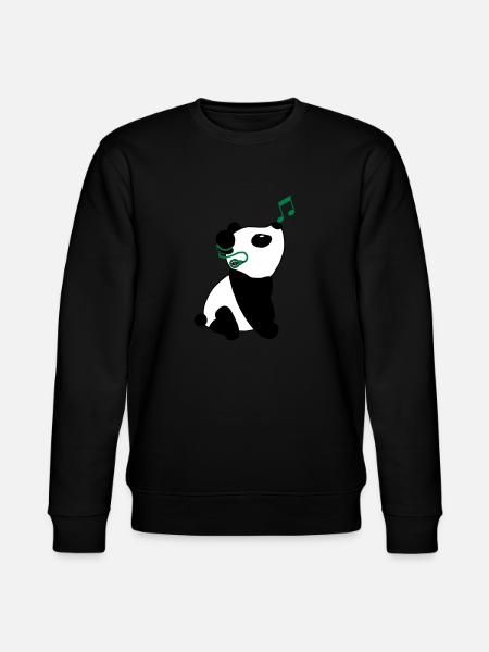 Panda with cochlear implant - Stanley/Stella CHANGER Unisex Organic Sweatshirt - black