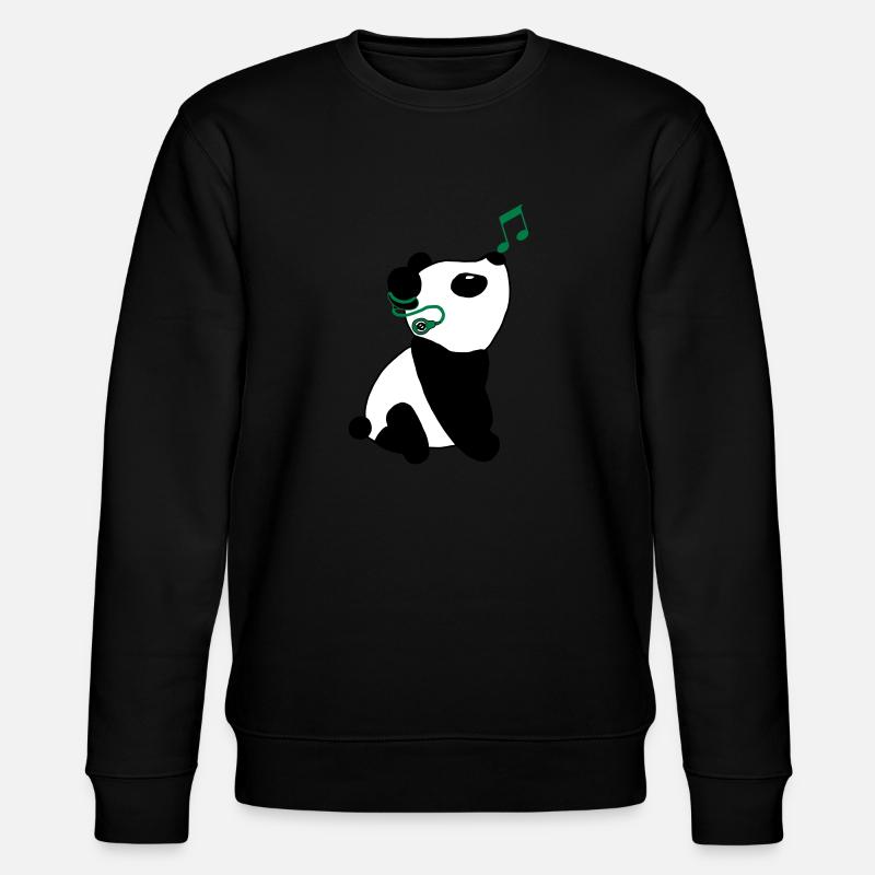 Panda mit Cochlea-Implantat - Stanley/Stella Unisex Bio-Sweatshirt CHANGER - Schwarz