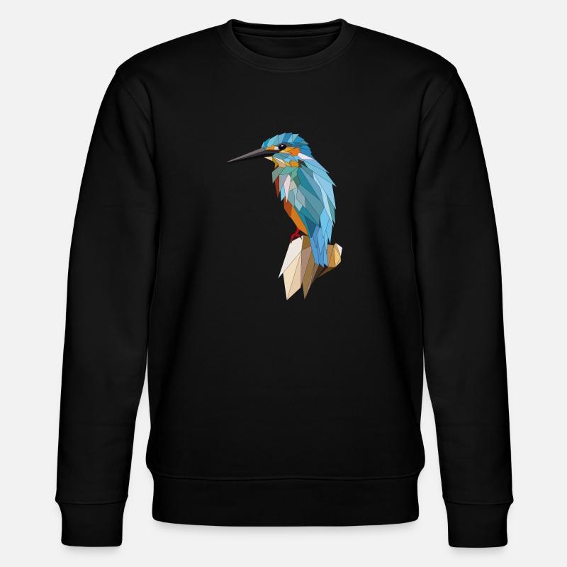 Eisvogel Polygon Raster Grafik - Stanley/Stella Unisex Bio-Sweatshirt CHANGER  - Schwarz