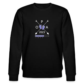 Opa 2023 lädt - Stanley/Stella Unisex Bio-Sweatshirt CHANGER  - Schwarz - Vorne - Nik (191cm) & Marisol (170cm)
