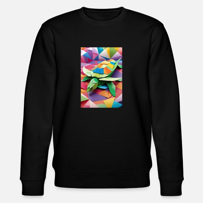 Rainbow Shell - Origami Turtle - Stanley/Stella CHANGER Unisex Organic Sweatshirt - black