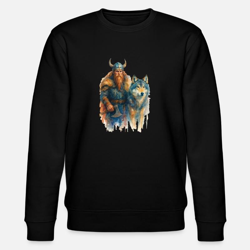 wikinger wolf - Stanley/Stella Unisex Bio-Sweatshirt CHANGER  - Schwarz
