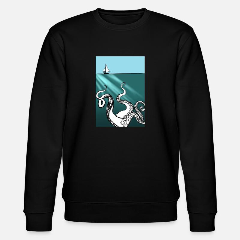 Boot und Krake - Stanley/Stella Unisex Bio-Sweatshirt CHANGER  - Schwarz