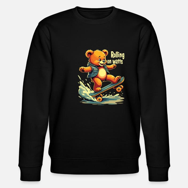 E Skateboard - Stanley/Stella Unisex Bio-Sweatshirt CHANGER - Schwarz