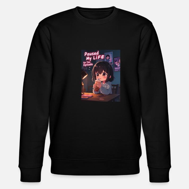K pop and bubble tea - Stanley/Stella CHANGER Unisex Organic Sweatshirt - black