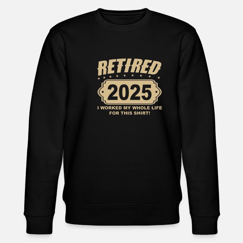 Retired 2025 - Endlich in Rente - Stanley/Stella Unisex Bio-Sweatshirt CHANGER  - Schwarz