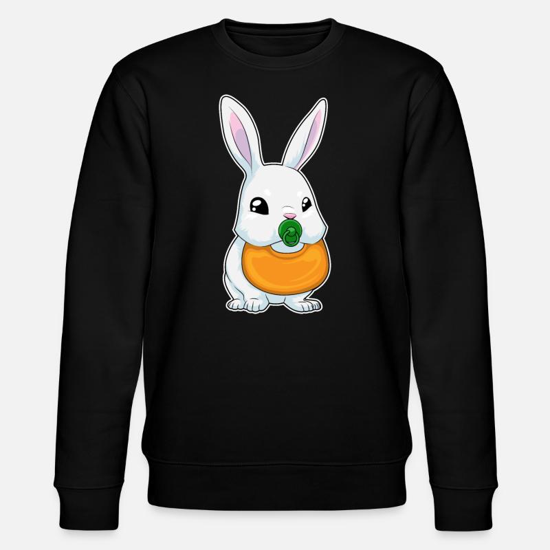 Bunny bib pacifier - Stanley/Stella CHANGER Unisex Organic Sweatshirt - black