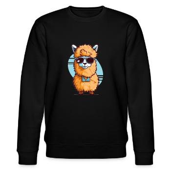 Süßes Alpaka - Stanley/Stella Unisex Bio-Sweatshirt CHANGER  - Schwarz - Vorne - Nik (191cm) & Marisol (170cm)