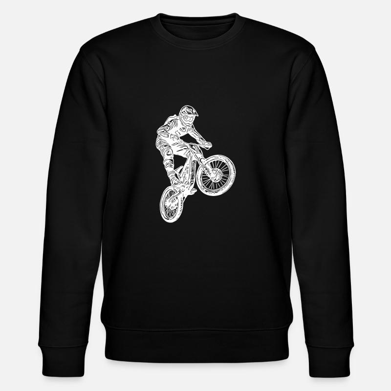Cooler Radfahrer Springender Mountainbiker - Stanley/Stella Unisex Bio-Sweatshirt CHANGER  - Schwarz