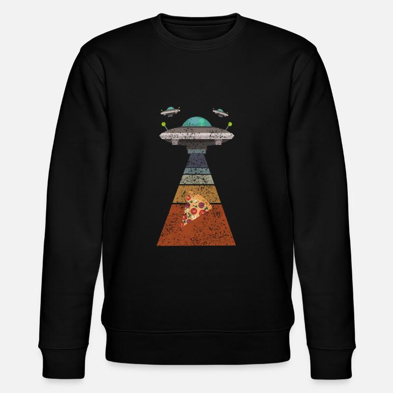 Pizza Ufo - Stanley/Stella Unisex Bio-Sweatshirt CHANGER  - Schwarz