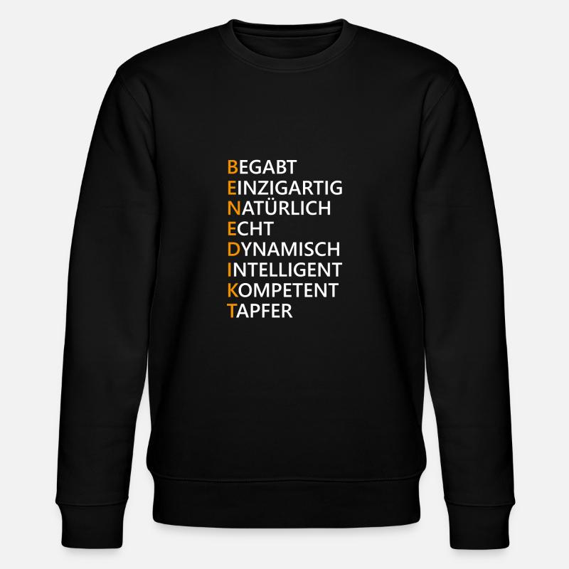 Benedikt Name Geschenk - Stanley/Stella Unisex Bio-Sweatshirt CHANGER  - Schwarz