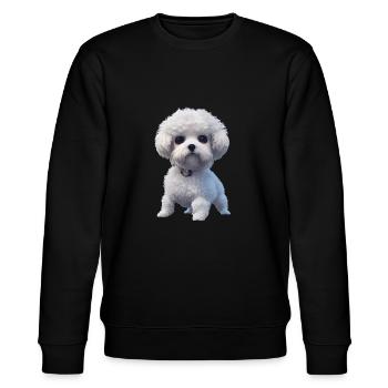 Bichon Frise Chien - Bichon Frise - Sweat bio CHANGER Stanley/Stella Unisexe - noir - Devant - Nik (191cm) & Marisol (170cm)