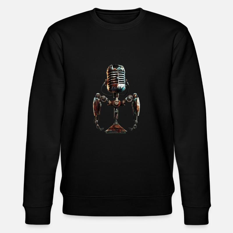 microphone old school - Stanley/Stella CHANGER Unisex Organic Sweatshirt - black