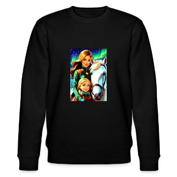 personalized design mother's gift - Stanley/Stella CHANGER Unisex Organic Sweatshirt - black - Front - Nik (191cm) & Marisol (170cm)