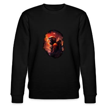 Monkey Astronaut Chimpanzee Space Surreal Moon - Stanley/Stella CHANGER Unisex Organic Sweatshirt - black - Front - Nik (191cm) & Marisol (170cm)