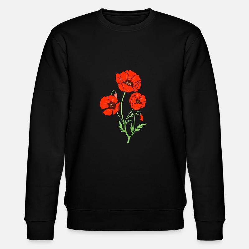 corn poppy - Stanley/Stella CHANGER Unisex Organic Sweatshirt - black