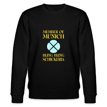 Member of Munich Bling Bling Schickeria - Stanley/Stella Unisex Bio-Sweatshirt CHANGER  - Schwarz - Vorne - Nik (191cm) & Marisol (170cm)