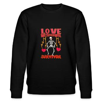 Liebesentzug Überlebender Skelett - Satire - Stanley/Stella Unisex Bio-Sweatshirt CHANGER  - Schwarz - Vorne - Nik (191cm) & Marisol (170cm)