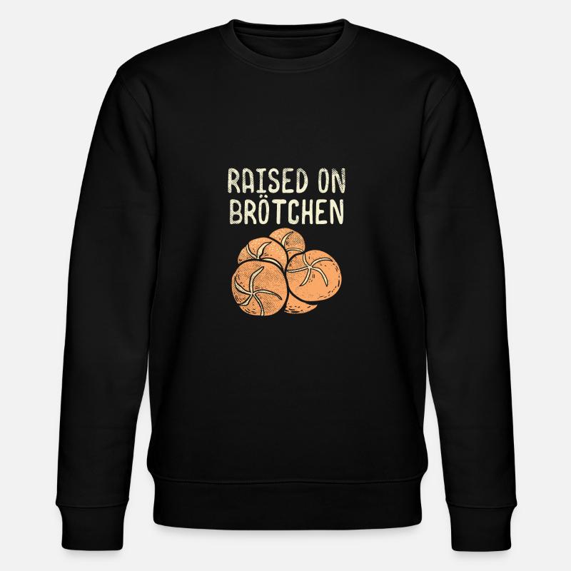 Raised On Brotchen - Stanley/Stella Unisex Bio-Sweatshirt CHANGER  - Schwarz