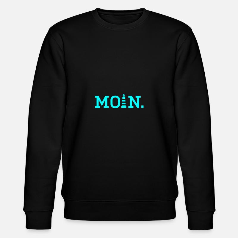 Moin mit Leuchtturm - Stanley/Stella Unisex Bio-Sweatshirt CHANGER  - Schwarz