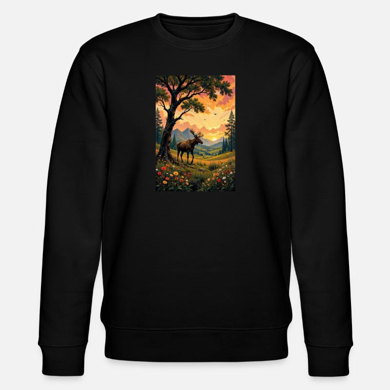 Image : Paysage avec orignal. - Sweat bio CHANGER Stanley/Stella Unisexe - noir