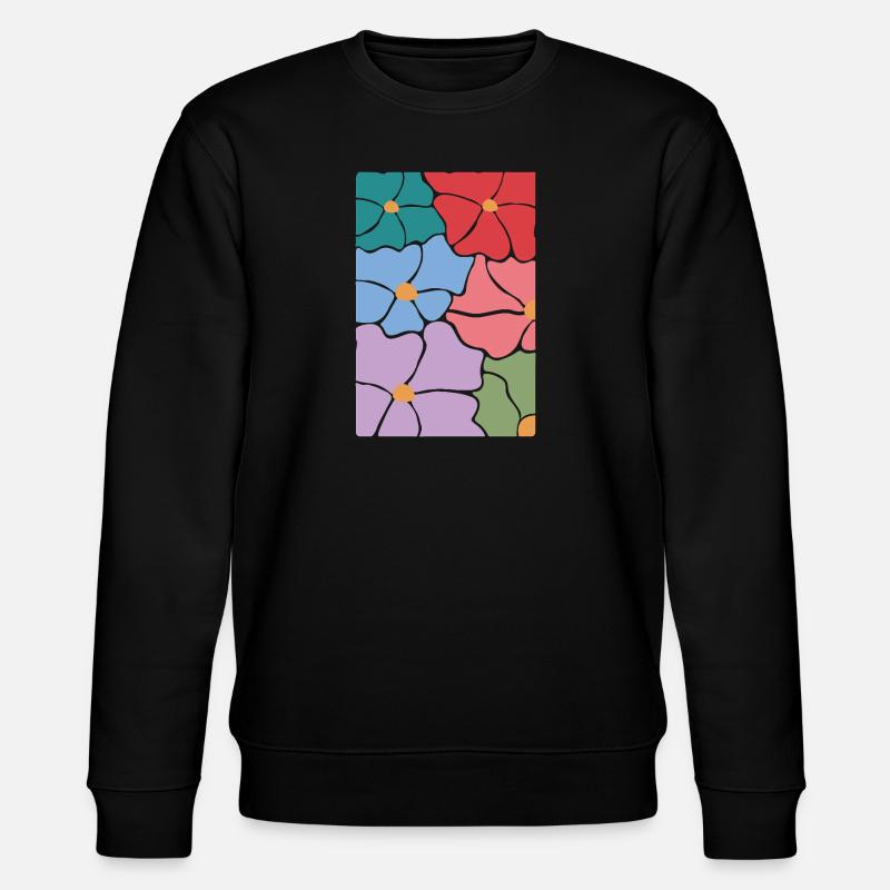 Boho Flora Flowers - Stanley/Stella CHANGER Unisex Organic Sweatshirt - black