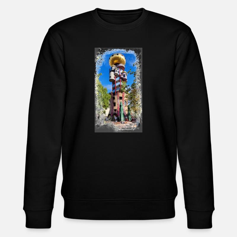 Hundertwasserturm beim Kuchlbauer - Stanley/Stella Unisex Bio-Sweatshirt CHANGER  - Schwarz