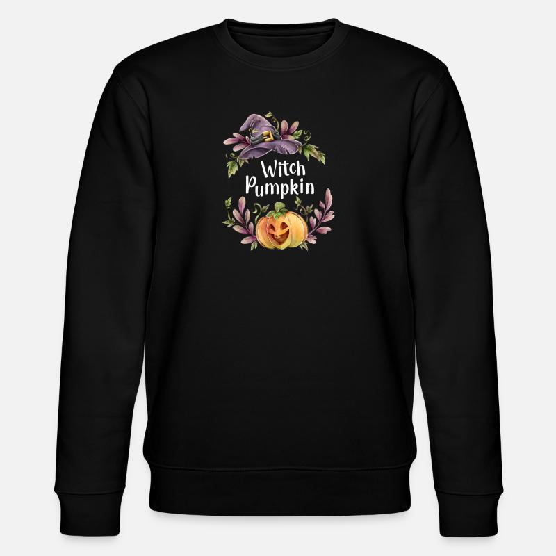 Citrouille Sorcière Florale - Sweat bio CHANGER Stanley/Stella Unisexe - noir