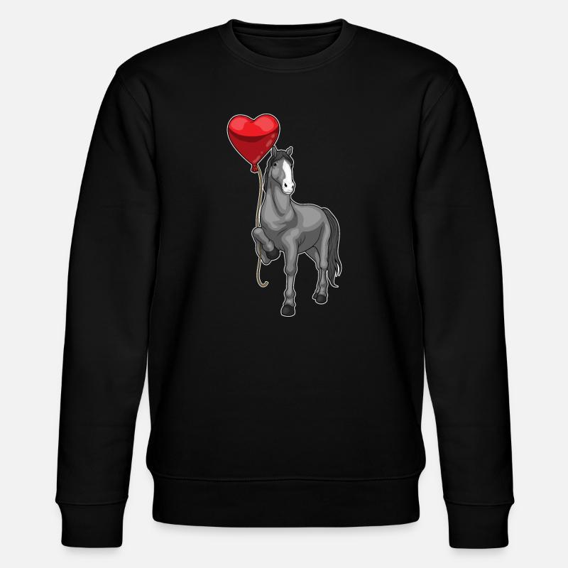 Pferd Luftballon - Stanley/Stella Unisex Bio-Sweatshirt CHANGER - Schwarz