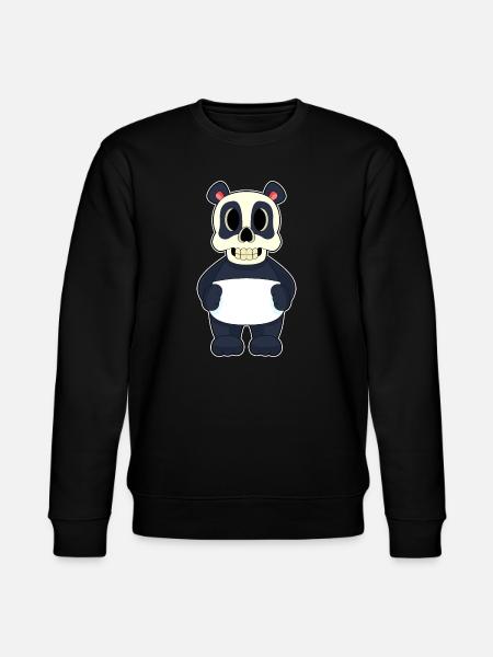 Panda Halloween Skull - Stanley/Stella CHANGER Unisex Organic Sweatshirt - black