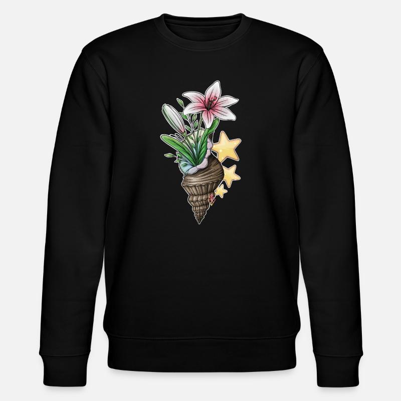 Bouquet de conques florales - Sweat bio CHANGER Stanley/Stella Unisexe - noir