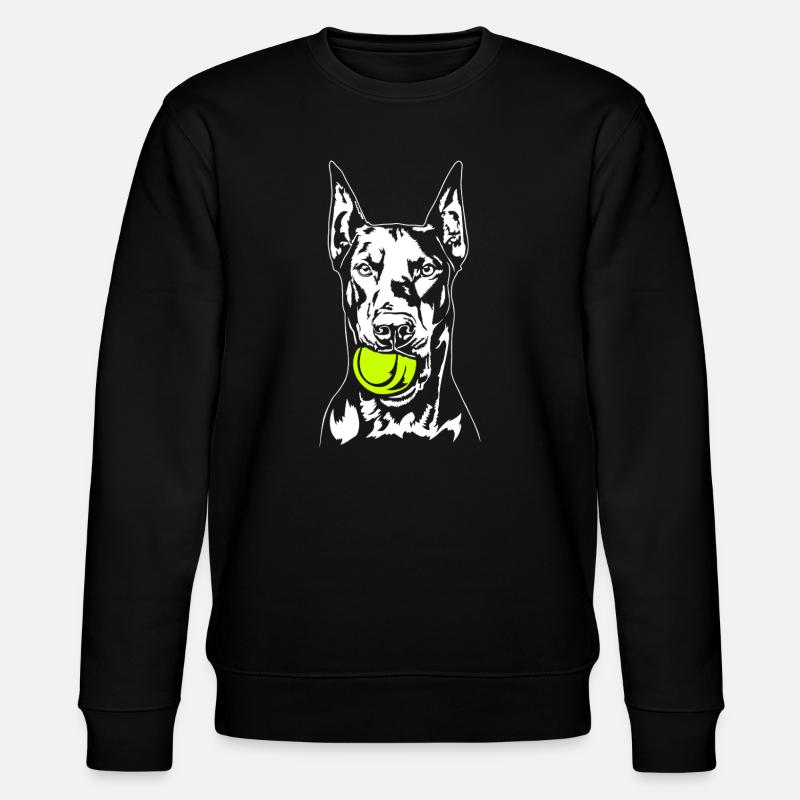 Dobermann Ball Balljunkie Hunde Wilsigns - Stanley/Stella Unisex Bio-Sweatshirt CHANGER  - Schwarz