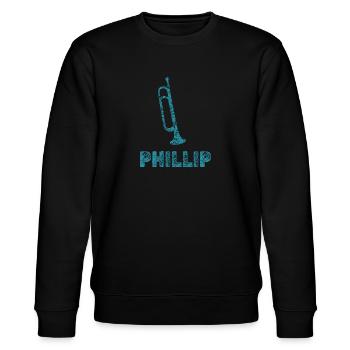 Blasmusik Phillip - Stanley/Stella Unisex Bio-Sweatshirt CHANGER  - Schwarz - Vorne - Nik (191cm) & Marisol (170cm)