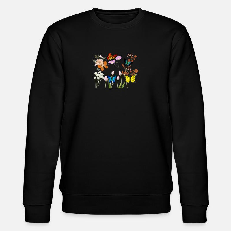 Blumen - Stanley/Stella Unisex Bio-Sweatshirt CHANGER  - Schwarz