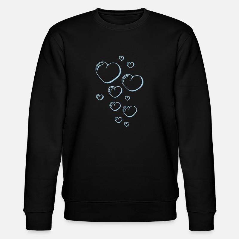 Seifenblasen Herzen - Stanley/Stella Unisex Bio-Sweatshirt CHANGER  - Schwarz