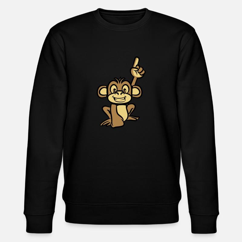 affe lustig zeigefinger - Stanley/Stella Unisex Bio-Sweatshirt CHANGER  - Schwarz