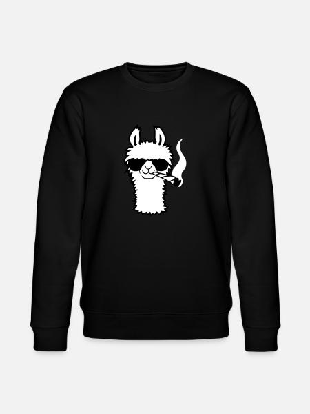 Lama With Joint - Stanley/Stella CHANGER Unisex Organic Sweatshirt - black