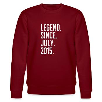 Legende seit Juli 2015 - Stanley/Stella Unisex Bio-Sweatshirt CHANGER  - Burgunderrot - Vorne - Nik (191cm) & Marisol (170cm)
