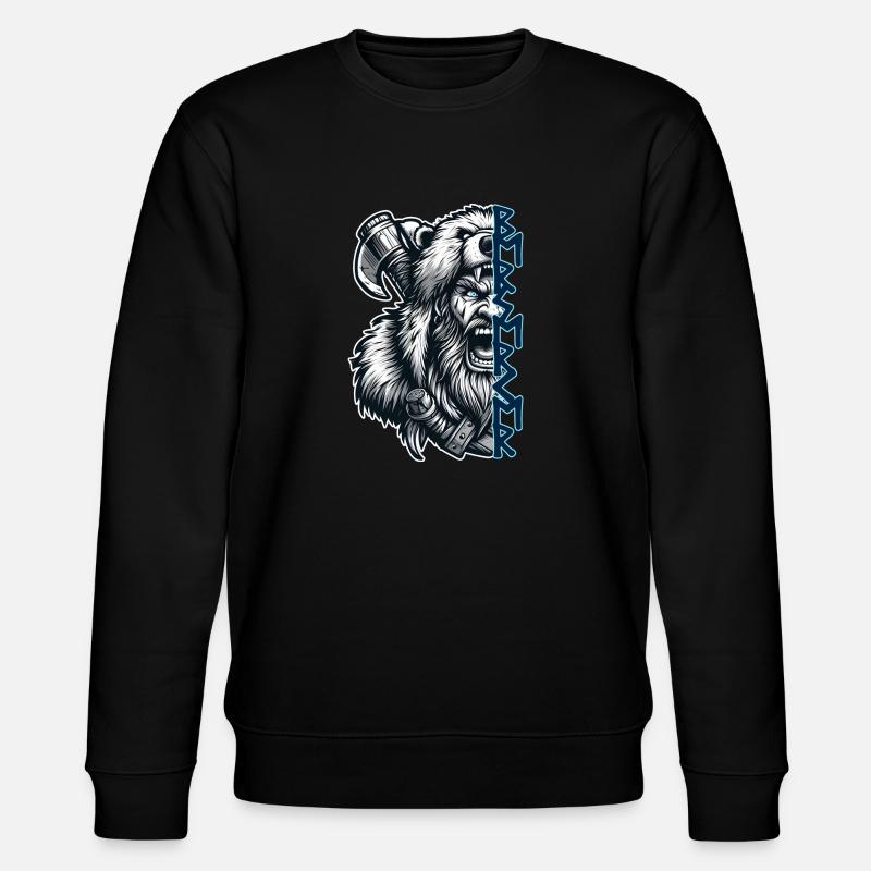 Berserker mit Runen - Stanley/Stella Unisex Bio-Sweatshirt CHANGER  - Schwarz
