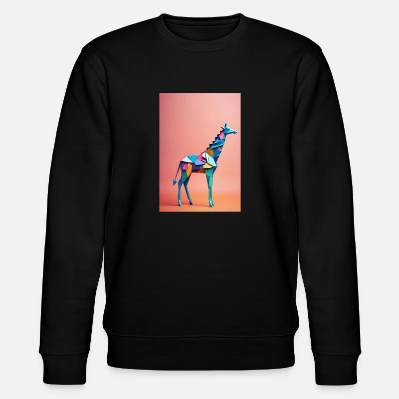 Girafe en origami - Sweat bio CHANGER Stanley/Stella Unisexe - noir