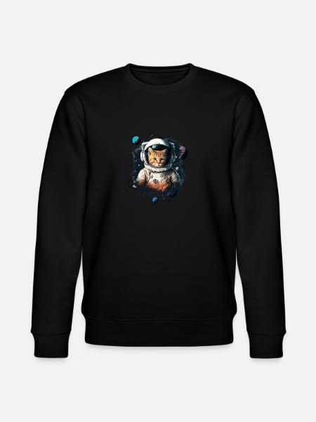Astronaut Cat - Stanley/Stella CHANGER Unisex Organic Sweatshirt - black