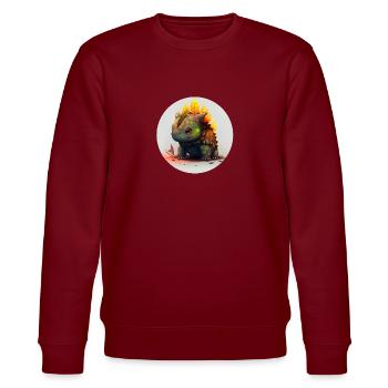 Cute and fantasy turtle animal - Stanley/Stella CHANGER Unisex Organic Sweatshirt - burgundy - Front - Nik (191cm) & Marisol (170cm)