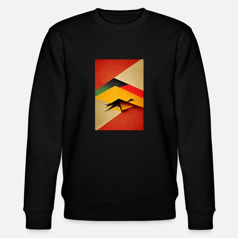Rotes Bauhaus-Muster - Stanley/Stella Unisex Bio-Sweatshirt CHANGER - Schwarz