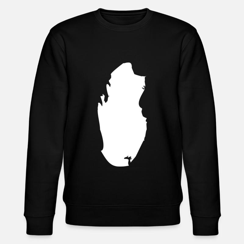 Qatar map flag - Stanley/Stella CHANGER Unisex Organic Sweatshirt - black
