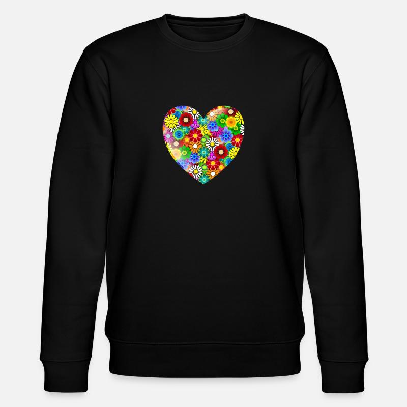 Cœur de fleur - Sweat bio CHANGER Stanley/Stella Unisexe - noir