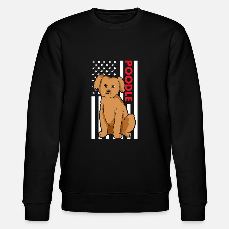 Poodle Us Flag - Stanley/Stella Unisex Bio-Sweatshirt CHANGER - Schwarz
