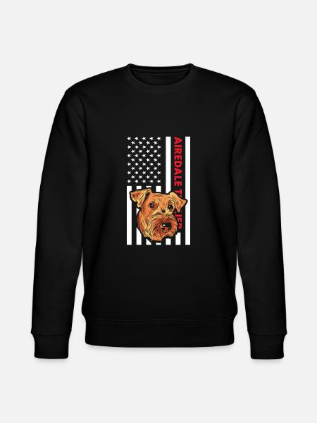 Airedale Terrier Us drapeau - Sweat bio CHANGER Stanley/Stella Unisexe - noir