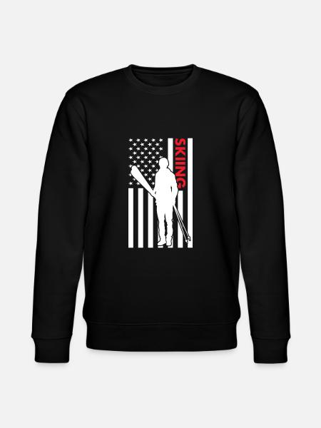 Sport Us Flag Skiing - Stanley/Stella CHANGER Unisex Organic Sweatshirt - black