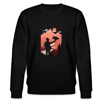 Falconer outdoors design falconry hawking falconer - Stanley/Stella CHANGER Unisex Organic Sweatshirt - black - Front - Nik (191cm) & Marisol (170cm)