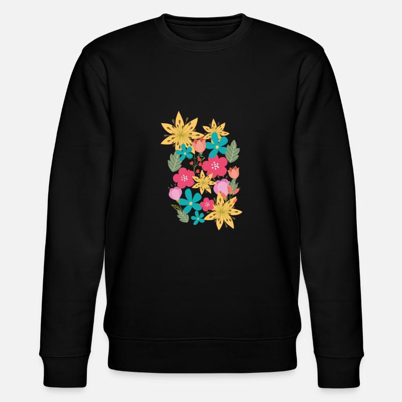 fleurs,fleur,printemps,fleurs - Sweat bio CHANGER Stanley/Stella Unisexe - noir